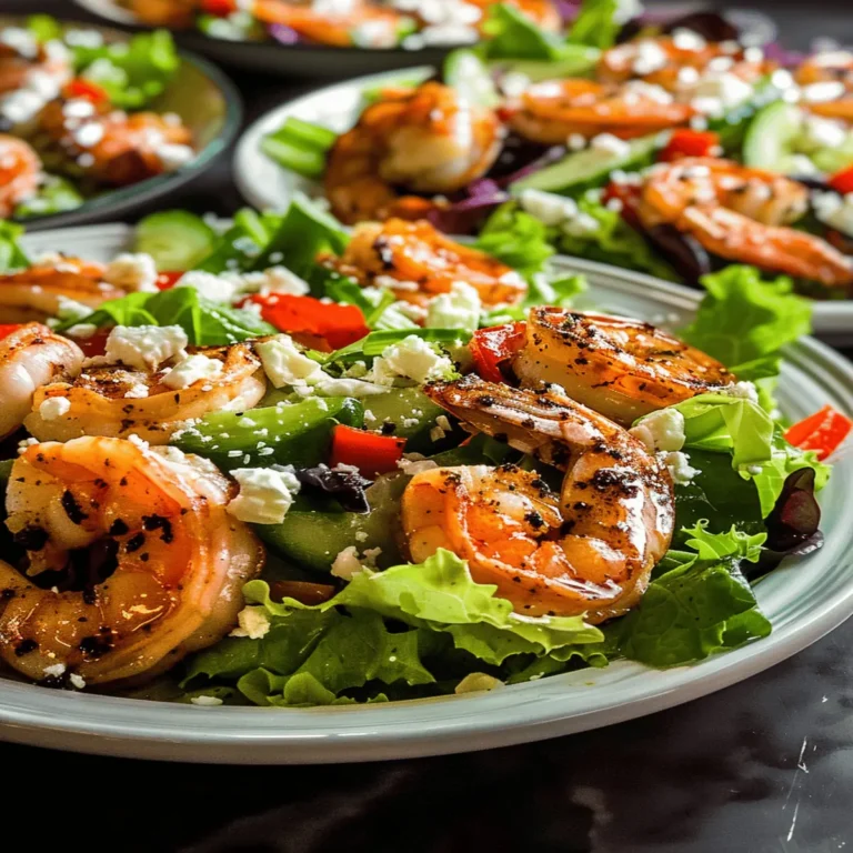 Blackened Shrimp Salad with Feta Vinaigrette