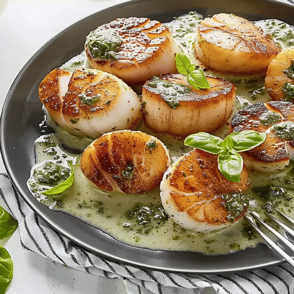 Creamy Pesto Scallops Recipe