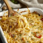 Baked Chicken Spaghetti – Creamy, Cheesy, and Perfect for Family Dinners