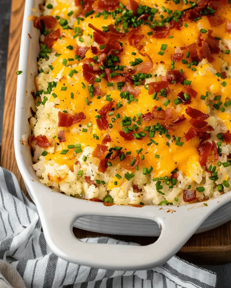 Cheesy Cauliflower Rice Casserole
