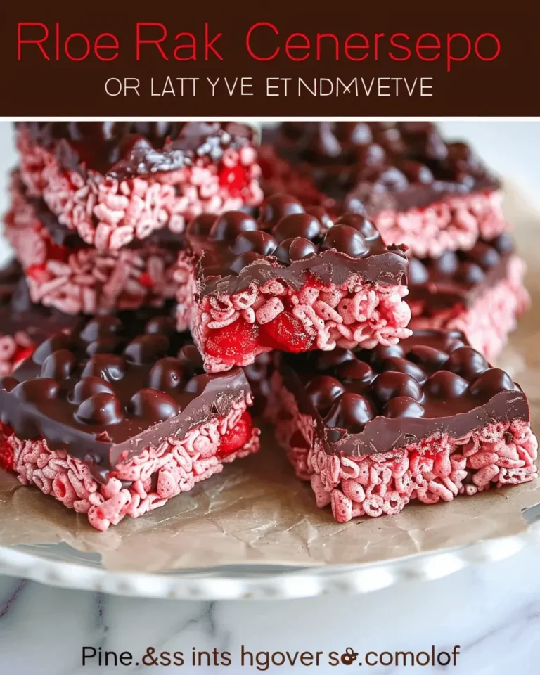 Chocolate Covered Cherry Rice Krispies Treats