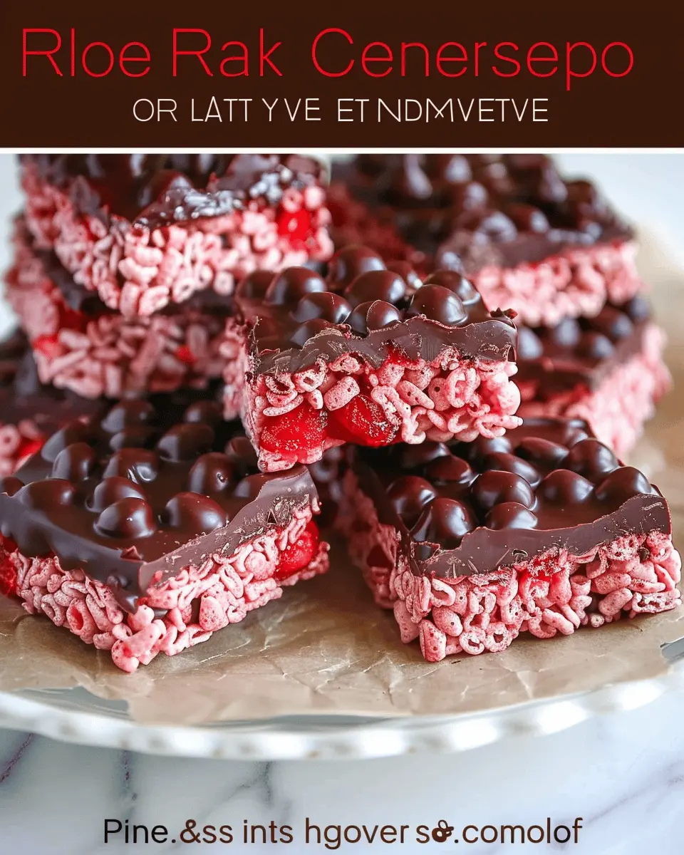 Chocolate Covered Cherry Rice Krispies Treats Made Dreamy