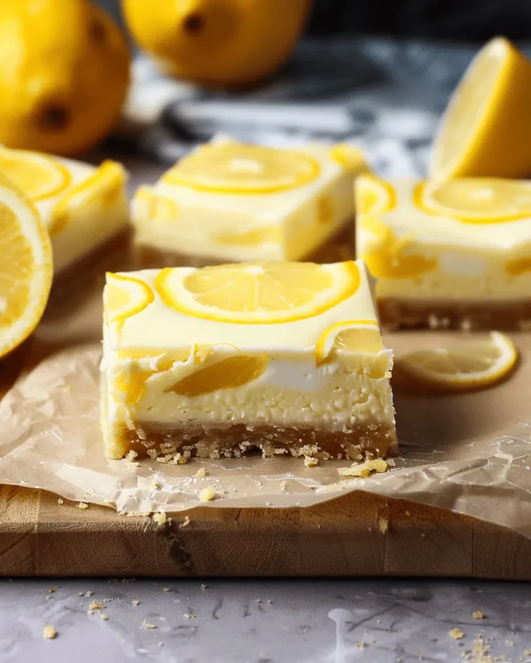 Creamy Lemon Cheesecake Bars Recipe