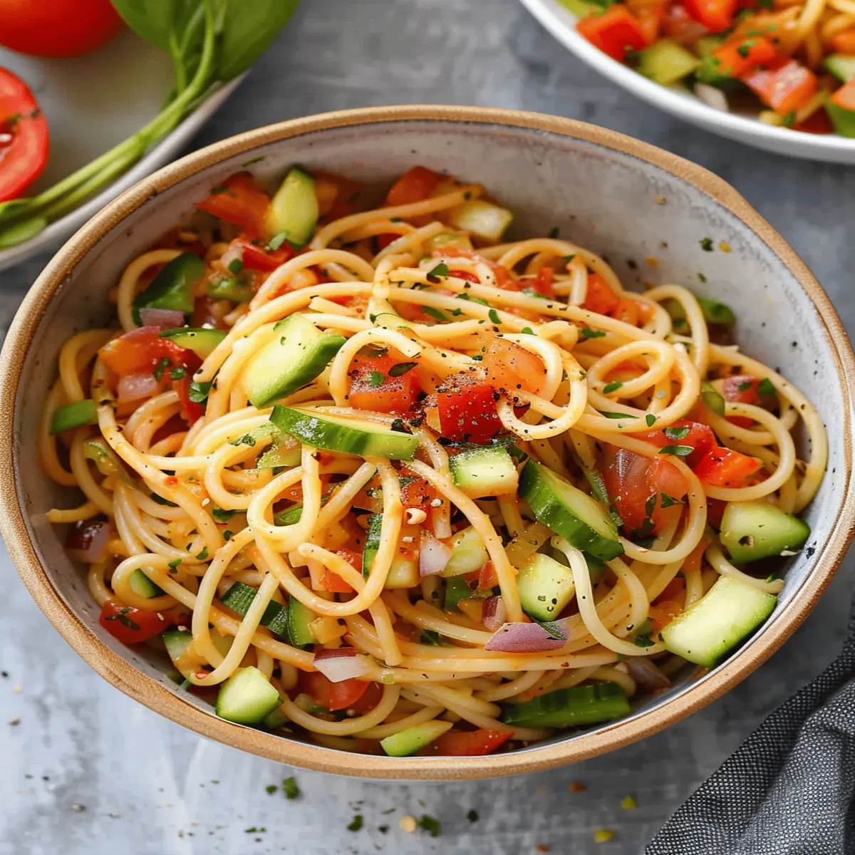 Fresh Zesty Spaghetti Pasta Salad That Sparks Joy!