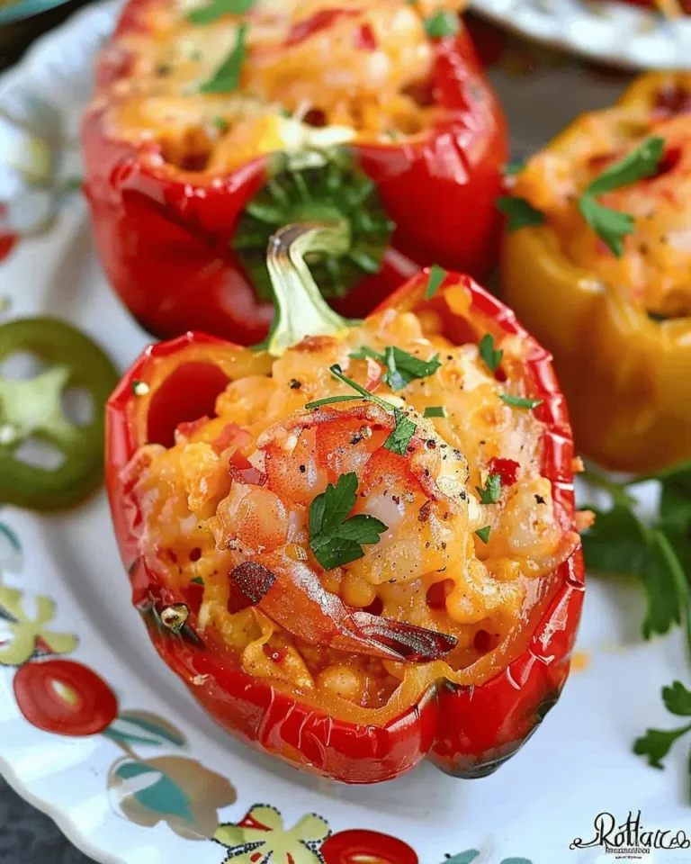 Garlic Butter Shrimp Stuffed Peppers
