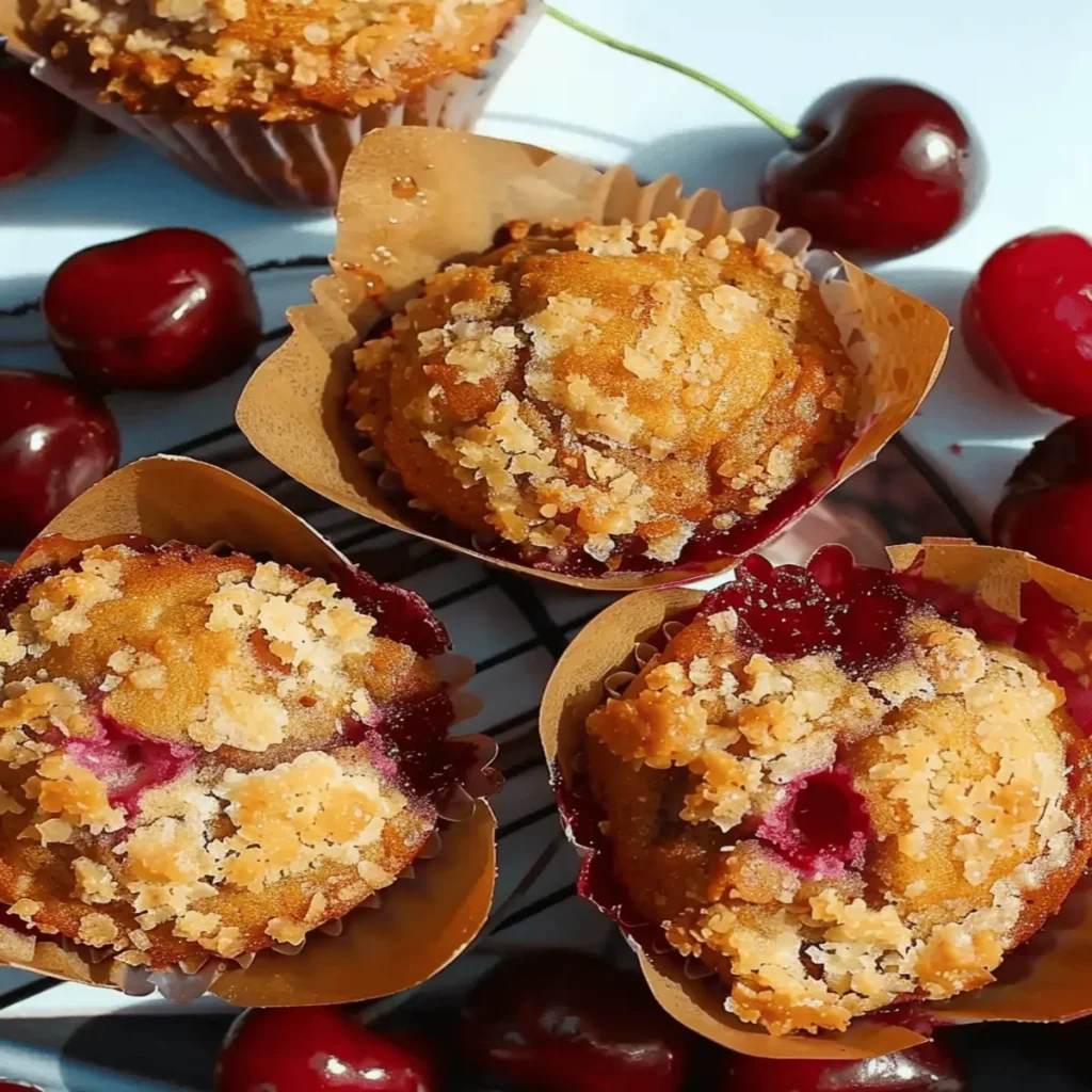 Gluten-Free Cherry Cobbler Muffins