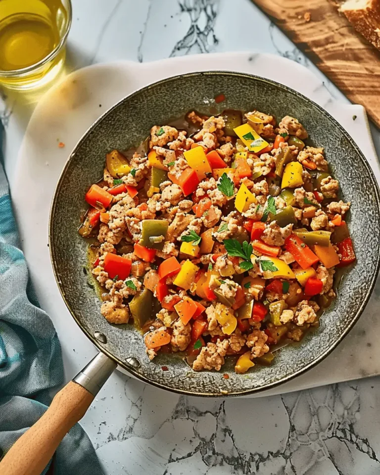 Ground Turkey and Peppers Skillet