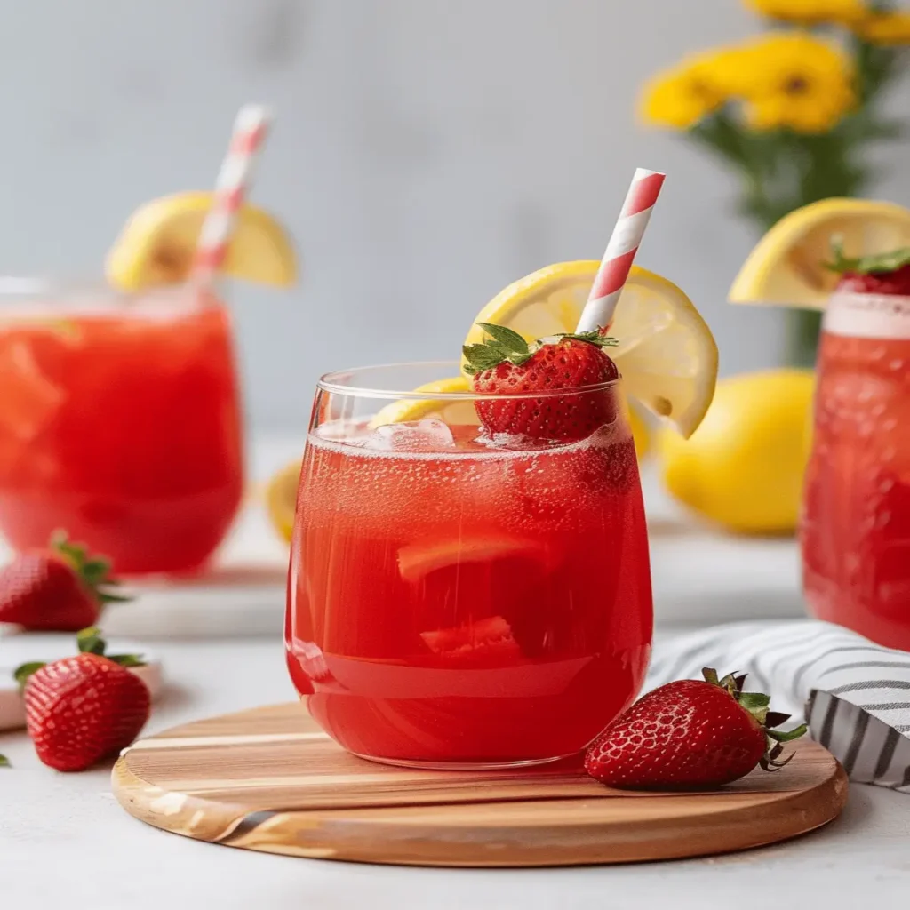 Honey Sweetened Strawberry Lemonade
