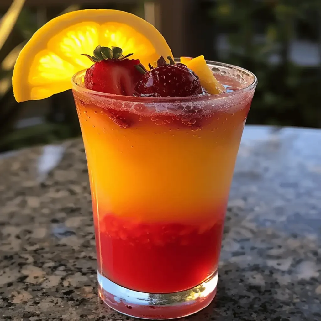 Layered Mango Strawberry Lemonade