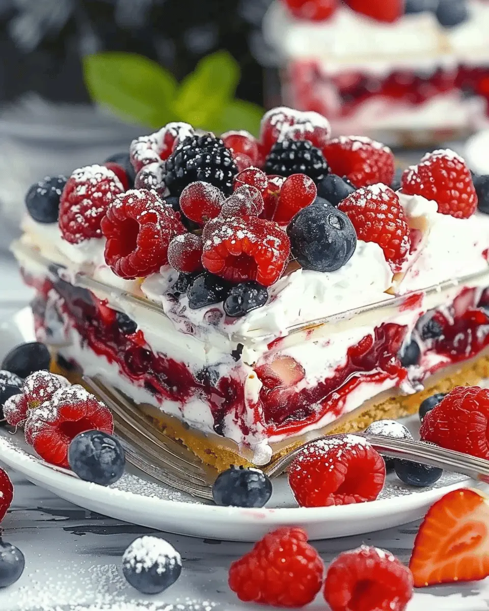 No Bake Summer Berry Lasagna: Easy, Indulgent, and Refreshing Treat