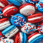 Red White and Blue Macarons