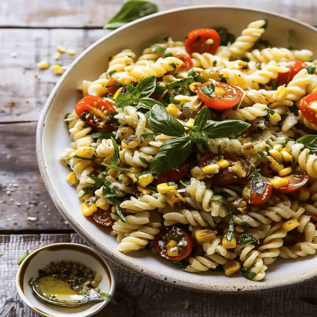 Roasted Corn and Tomato Pasta Salad