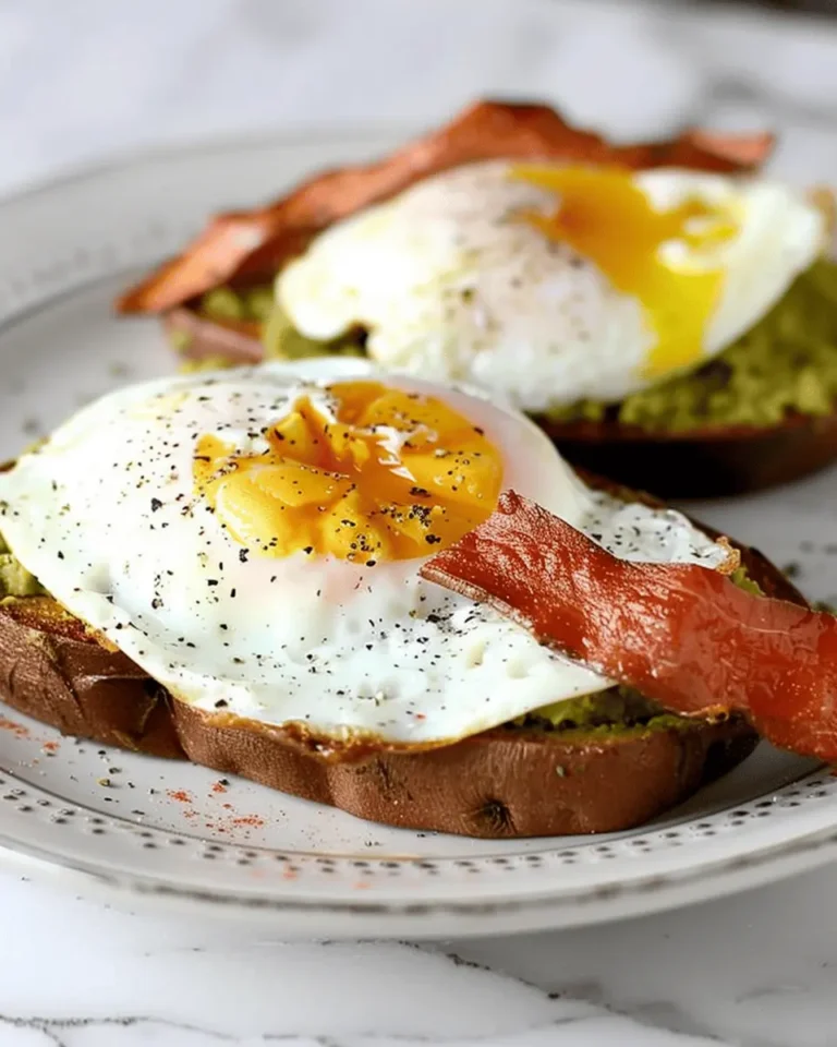 Sweet Potato Toast with Fried Eggs