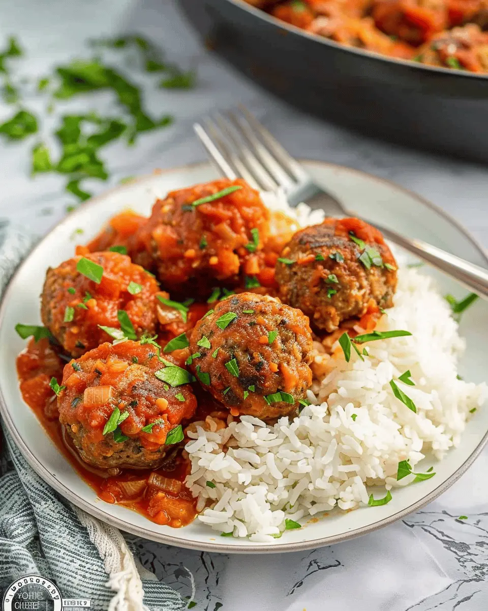 Meatballs with Tomato Sauce and Rice: Easy Comfort Food Delight