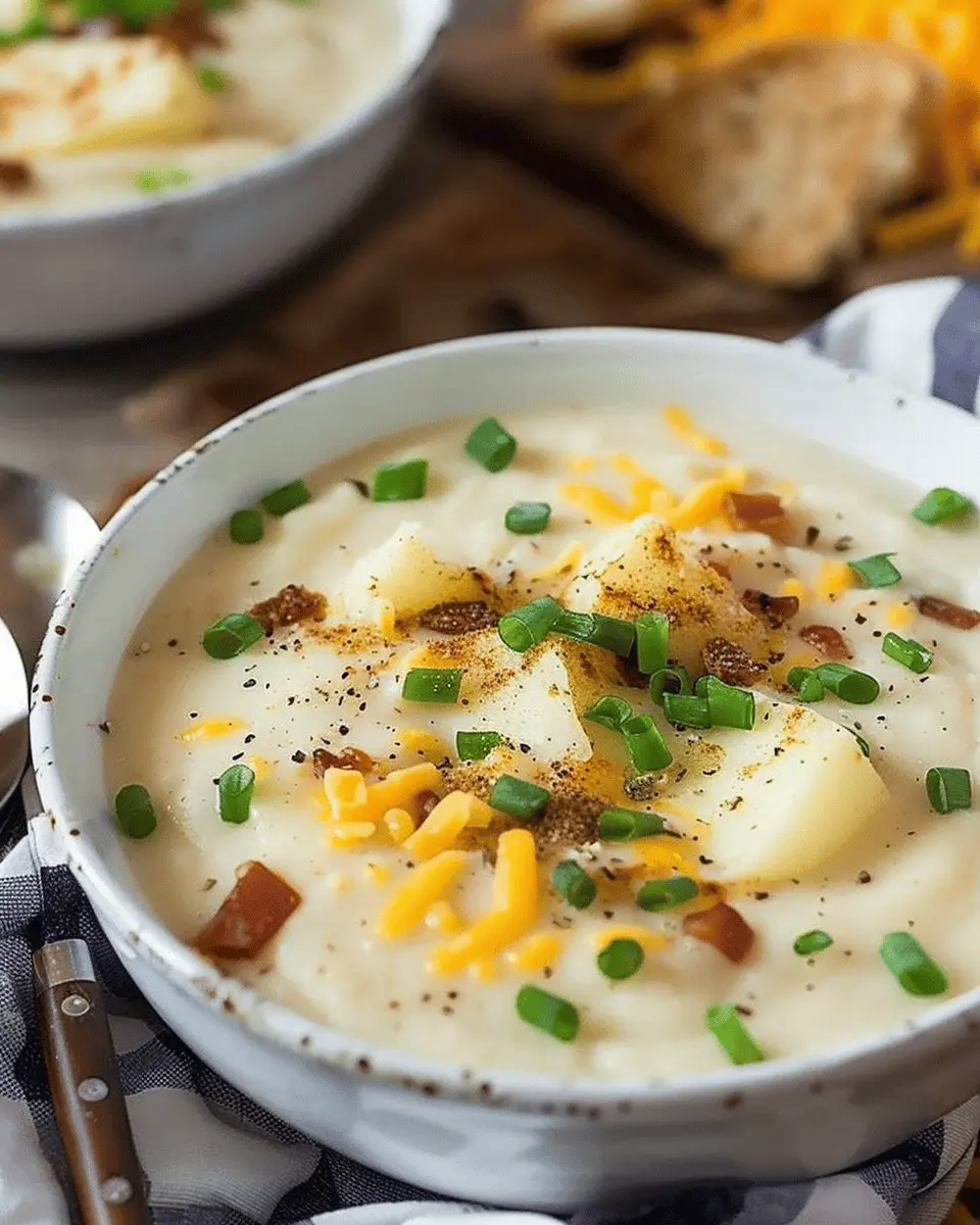 Creamy Rustic Potato Soup with Turkey Bacon and Chicken Ham Delight