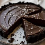 No Bake Salted Dark Chocolate Tart (Eggless)