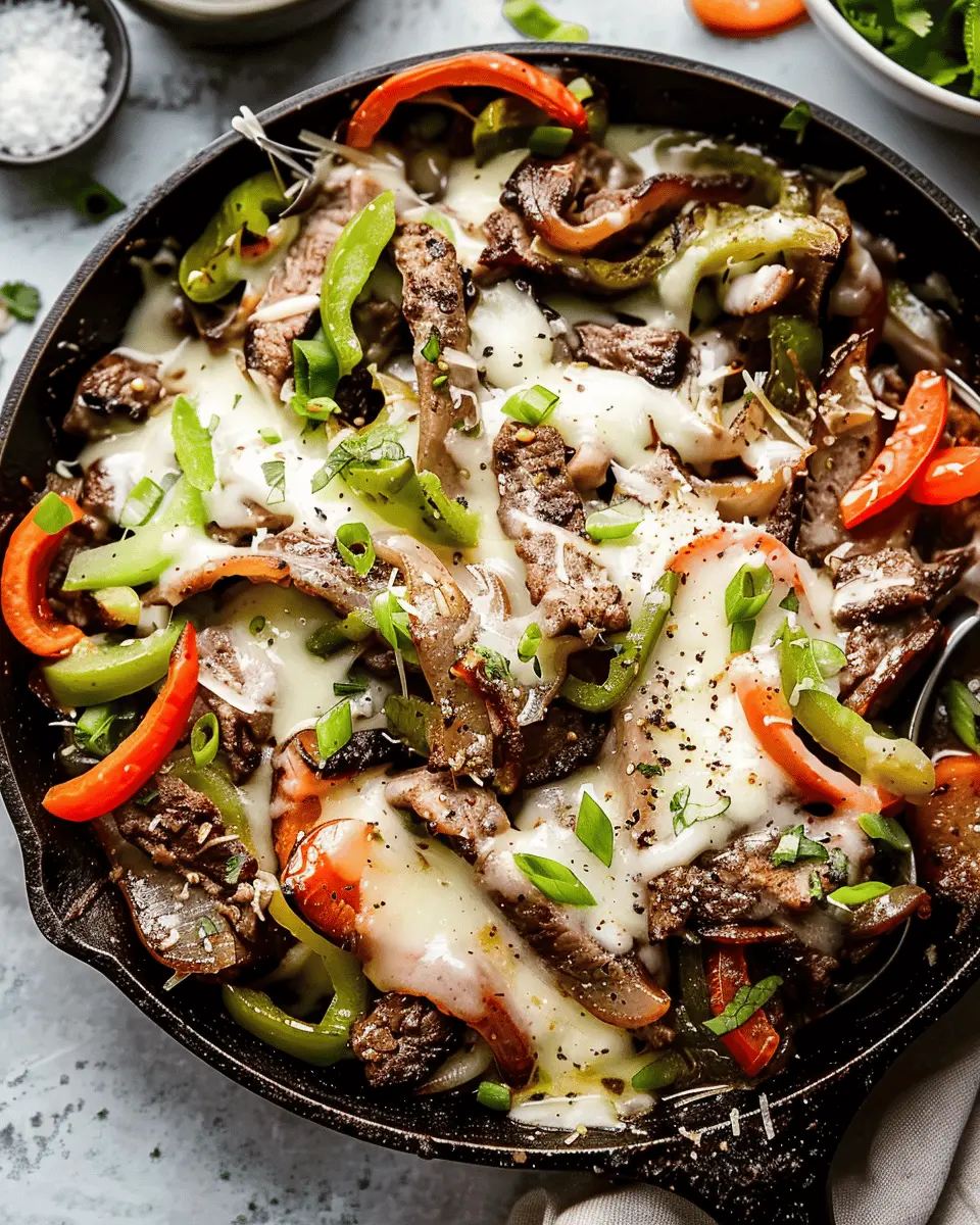 Philly Cheesesteak Skillet: Easy Recipe with Turkey Bacon Twist