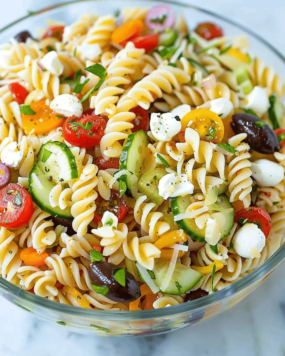 Cold Pasta Salad Delight with Turkey Bacon and Chicken Ham