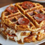 Pizza Stuffed Waffles Snacks