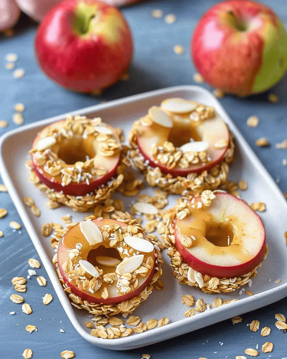 Quick and Easy Peanut Butter Granola Apple Rings Delight