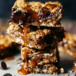 Salted Caramel Chocolate Chip Oat Cookie Bars