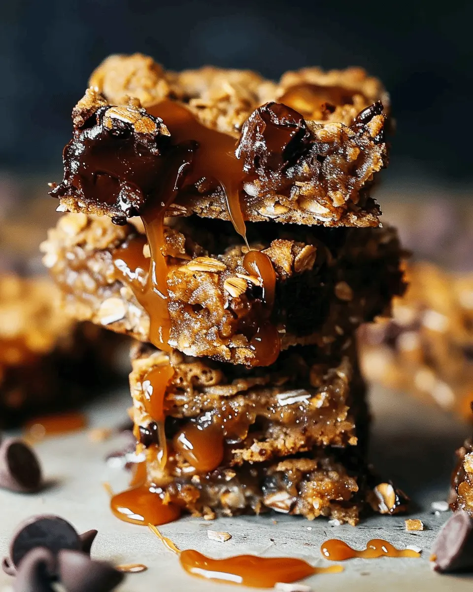 Salted Caramel Chocolate Chip Oat Cookie Bars: The Best Homemade Treat