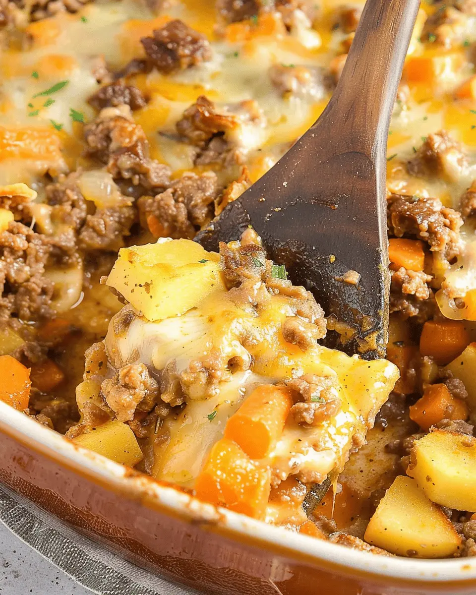 Savory Baked Hobo Casserole with Seasoned Beef and Turkey Bacon