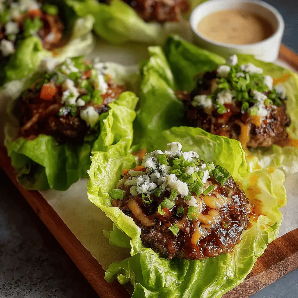 Lettuce Wrap Burgers: Juicy Turkey Bacon and Chicken Ham Delight