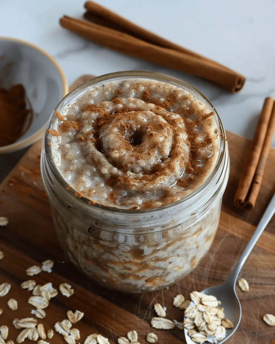The Best Creamy Cinnamon Roll Overnight Oats You’ll Ever Make