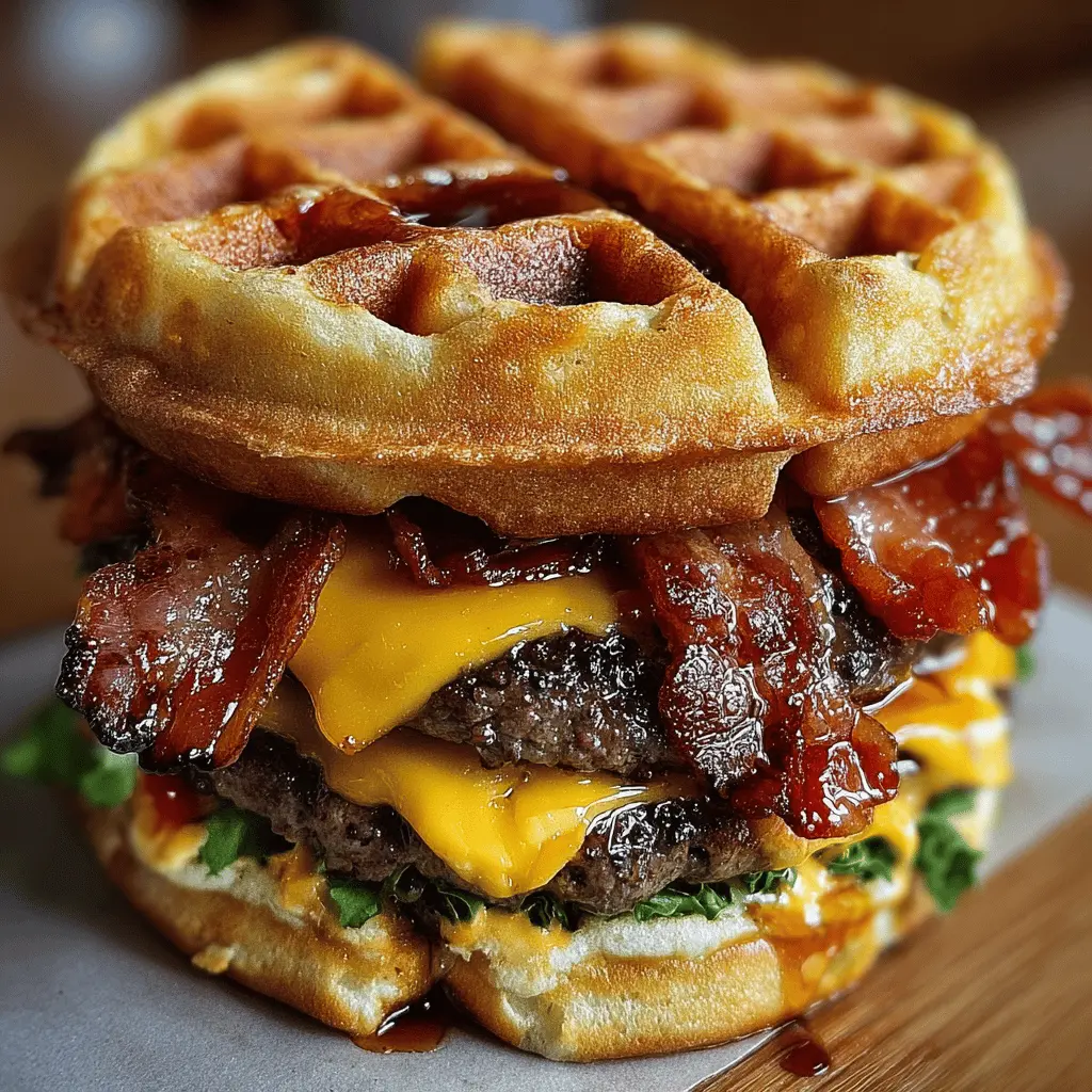 Maple Bacon Waffle Burger: An Indulgent Twist with Turkey Bacon