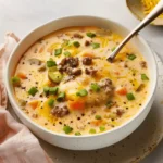 Creamy Hearty Cheeseburger Soup
