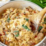 Slow Cooker Creamy Tuscan Chicken Orzo