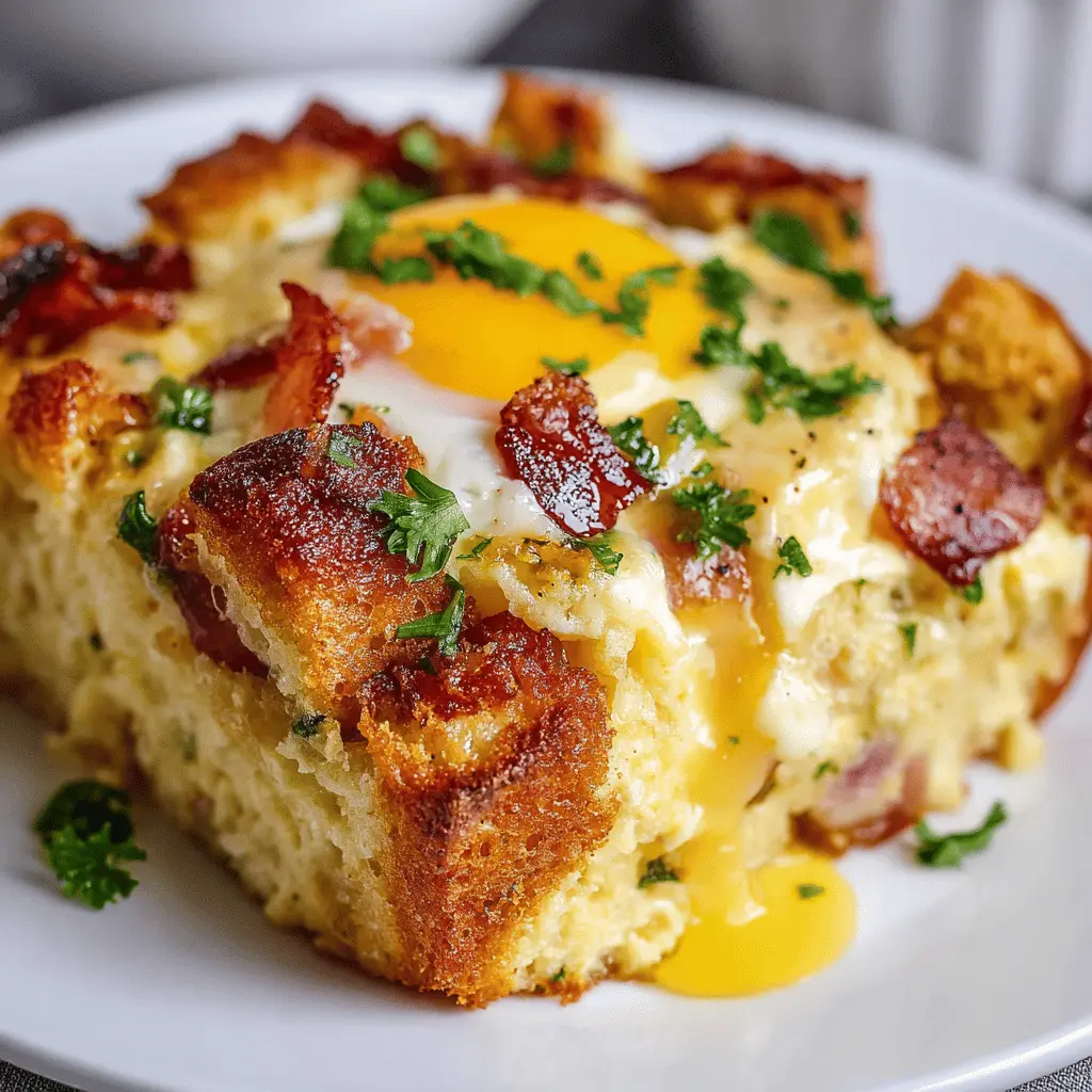 Eggs Benedict Casserole Recipe: Indulgent Overnight Delight with Turkey Bacon and Chicken Ham