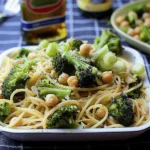 Broccoli Chickpea Pasta with Garlic Olive Oil