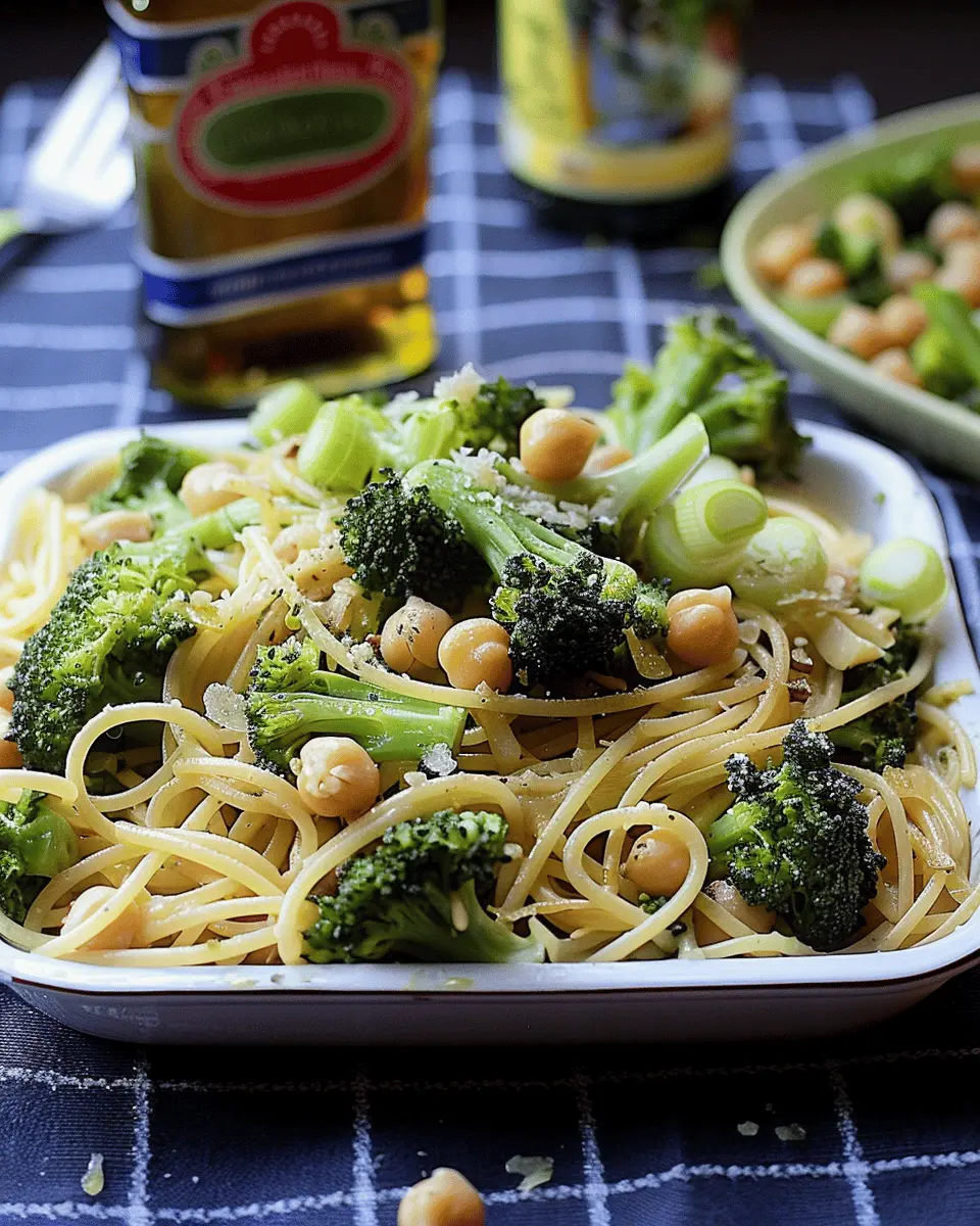 Broccoli Chickpea Pasta: Easy Garlic Olive Oil Delight for All