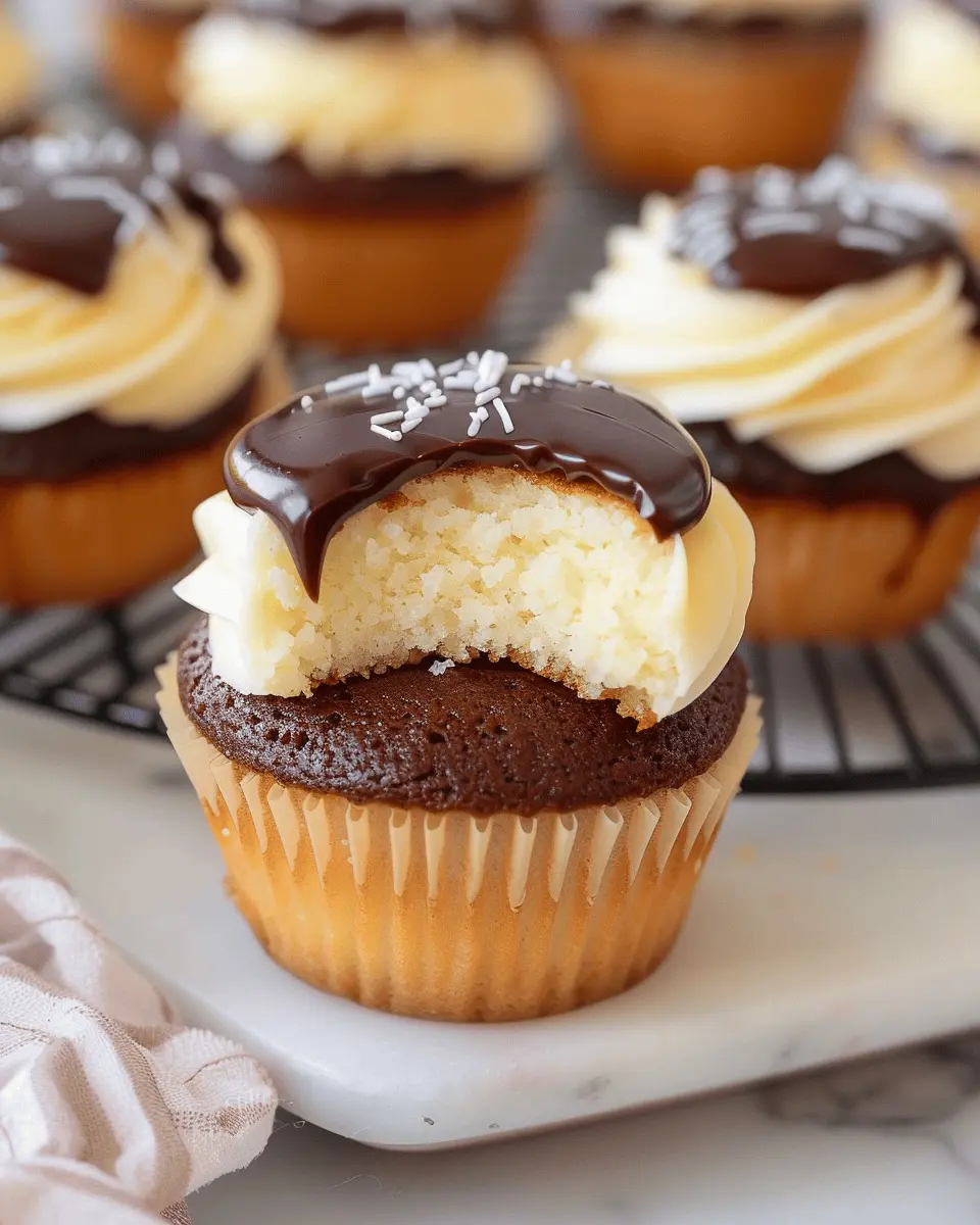 Boston Cream Cupcakes: Indulgent Mini Custard-Filled Treats