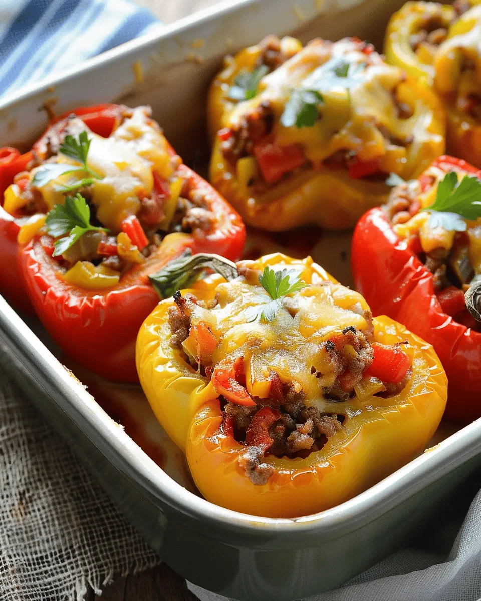 Easy Stuffed Bell Peppers: Juicy Turkey Bacon & Chicken Ham Delight