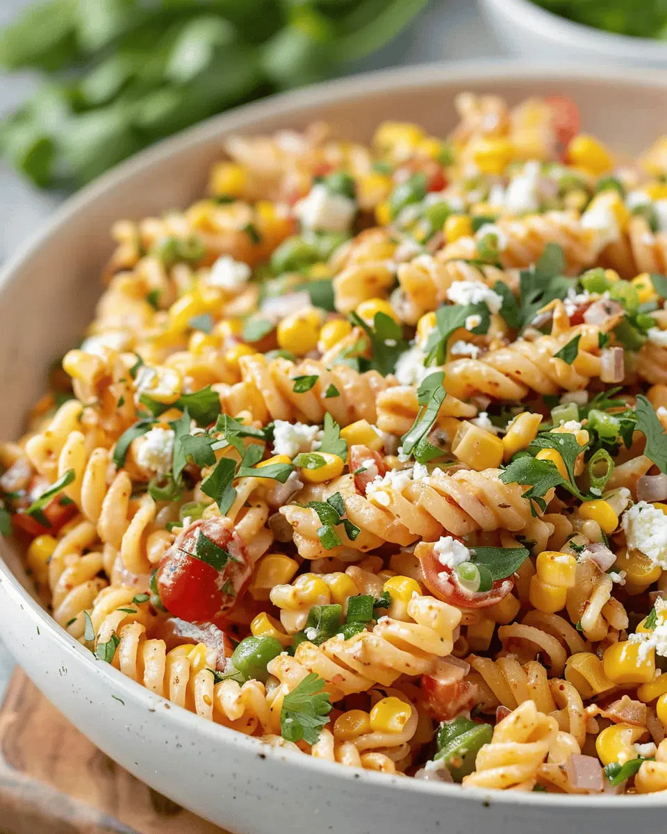 Healthy Street Corn Pasta Salad with Turkey Bacon Delight