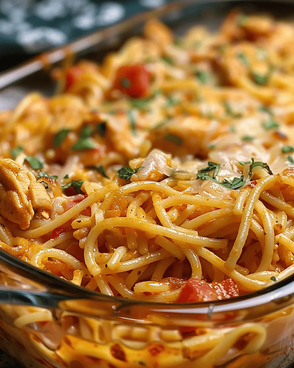 Irresistible Spicy Southern Chicken Spaghetti Casserole Delight