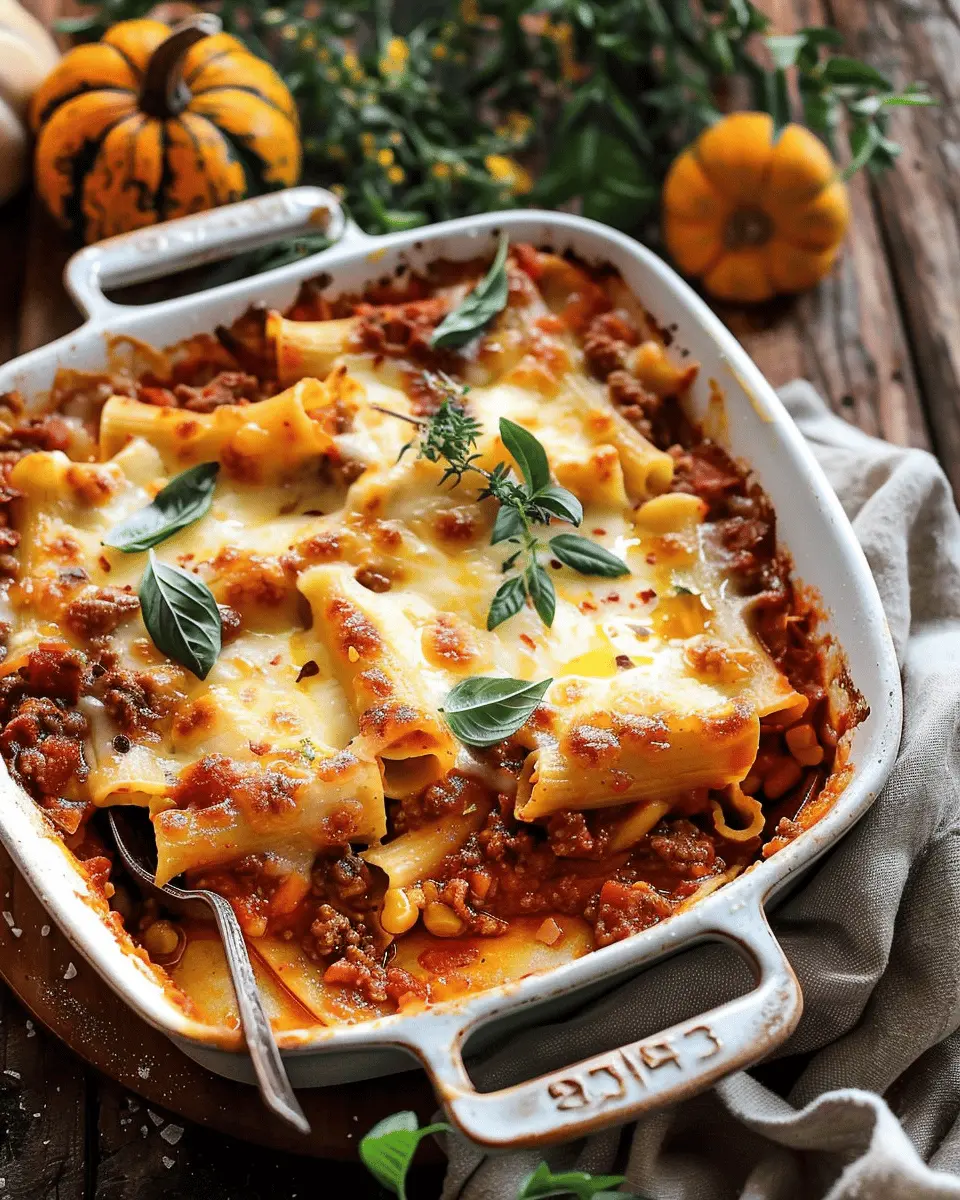 Pumpkin Cheese Stuffed Pasta Bolognese Bake: Indulgent Comfort Food