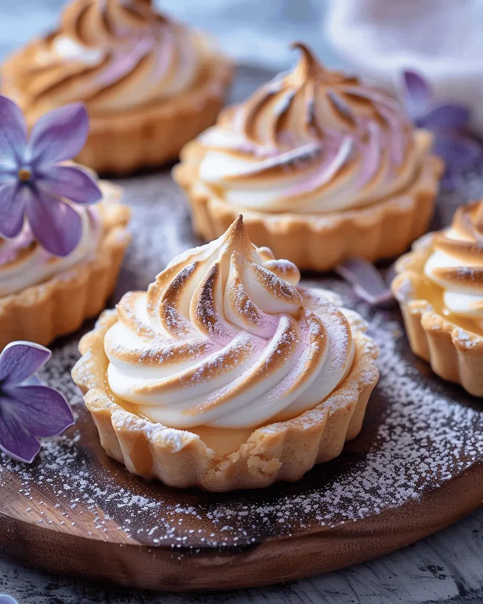 Mini Lemon Tart: Indulgent Recipe with Lilac Meringue Delight