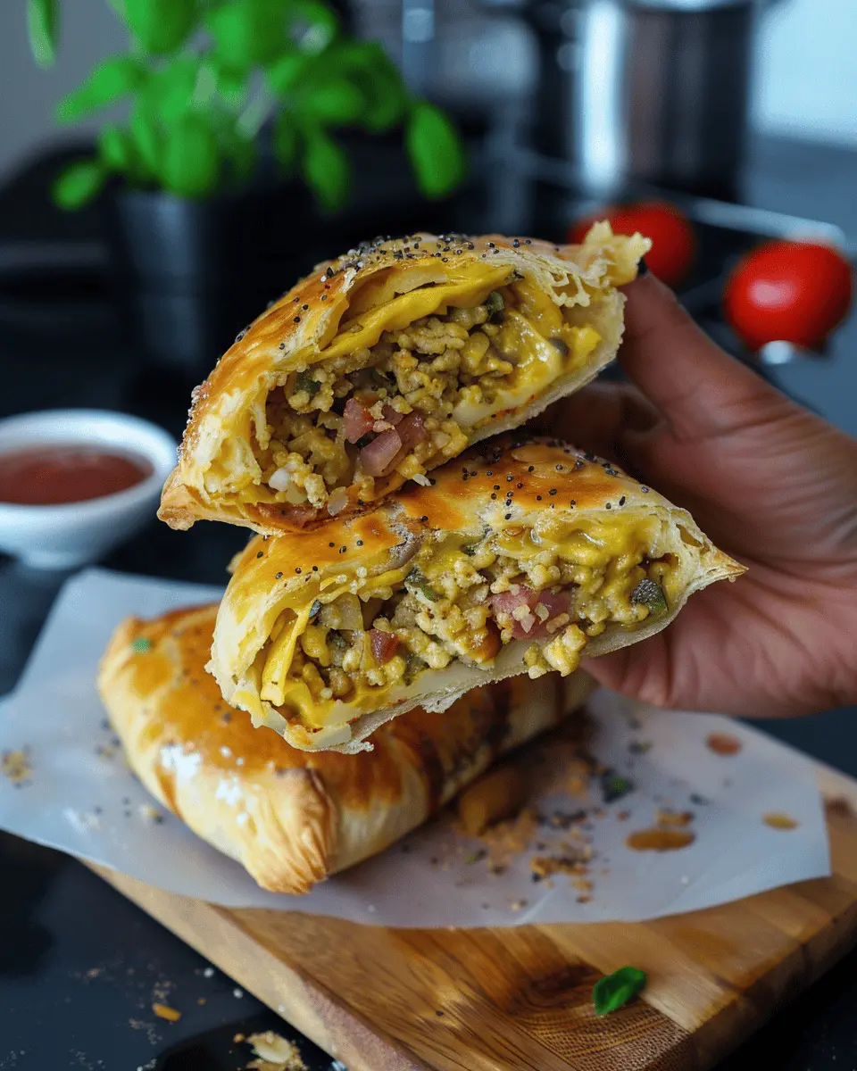 High Protein Breakfast Hot Pockets with Turkey Bacon Feast