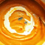 Creamy roasted pumpkin & sweet potato soup!