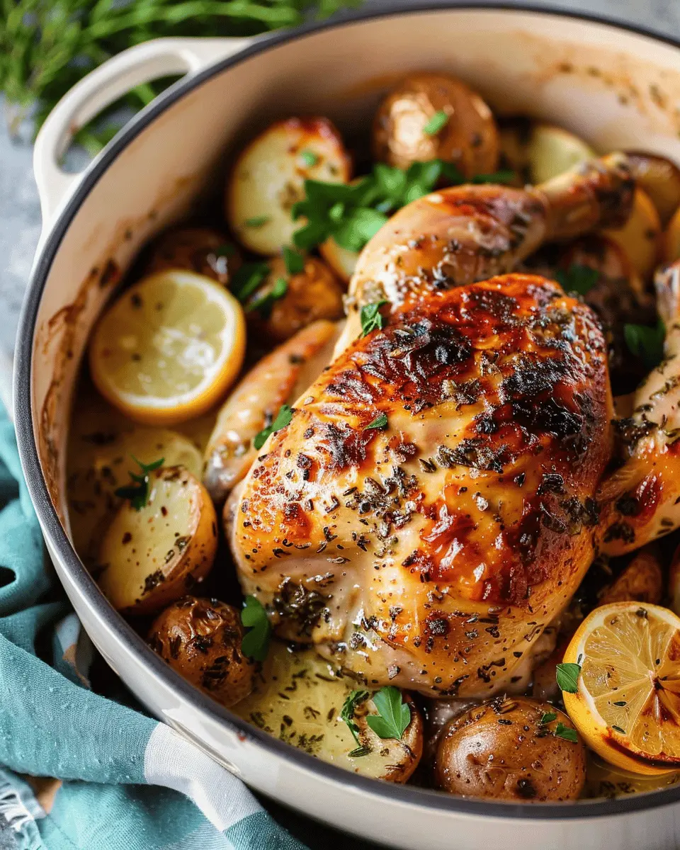 Lemon Herb Pot Roast Chicken: Easy, Juicy Flavor for Dinner