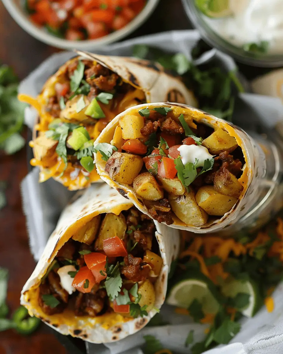 Spicy Breakfast Potato Burritos: Easy & Flavorful Turkey Bacon Wraps