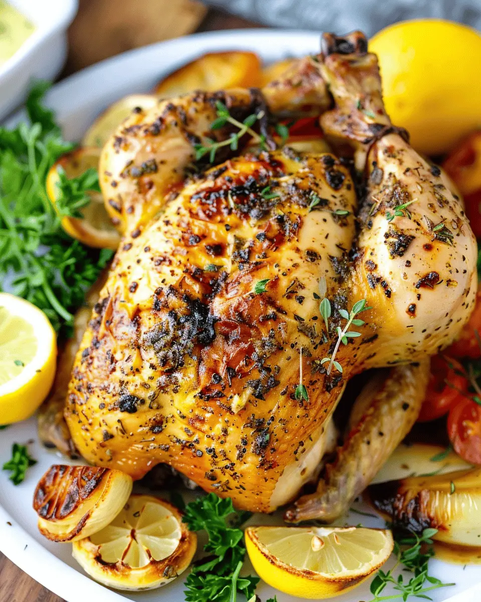 Greek Lemon Garlic Whole Roast Chicken: A Juicy Twist for Family Dinners