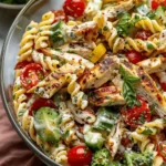 Chicken Pasta Salad with Mayo Yogurt