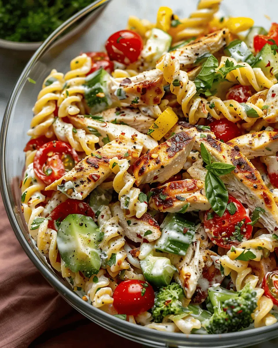 Chicken Pasta Salad: The Best Recipe with Mayo Yogurt and Turkey Bacon