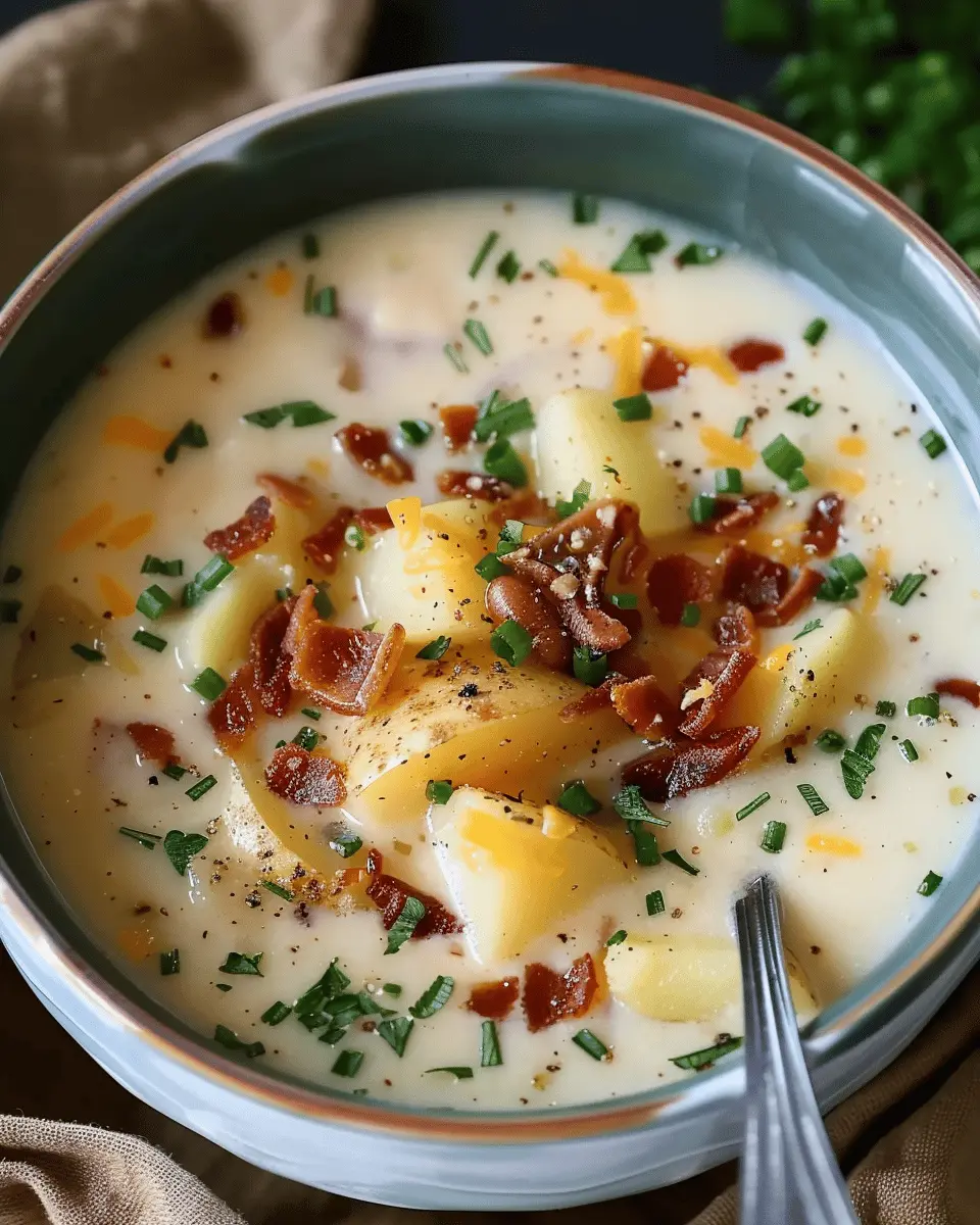 no-chop slow cooker potato soup with turkey bacon and chicken ham