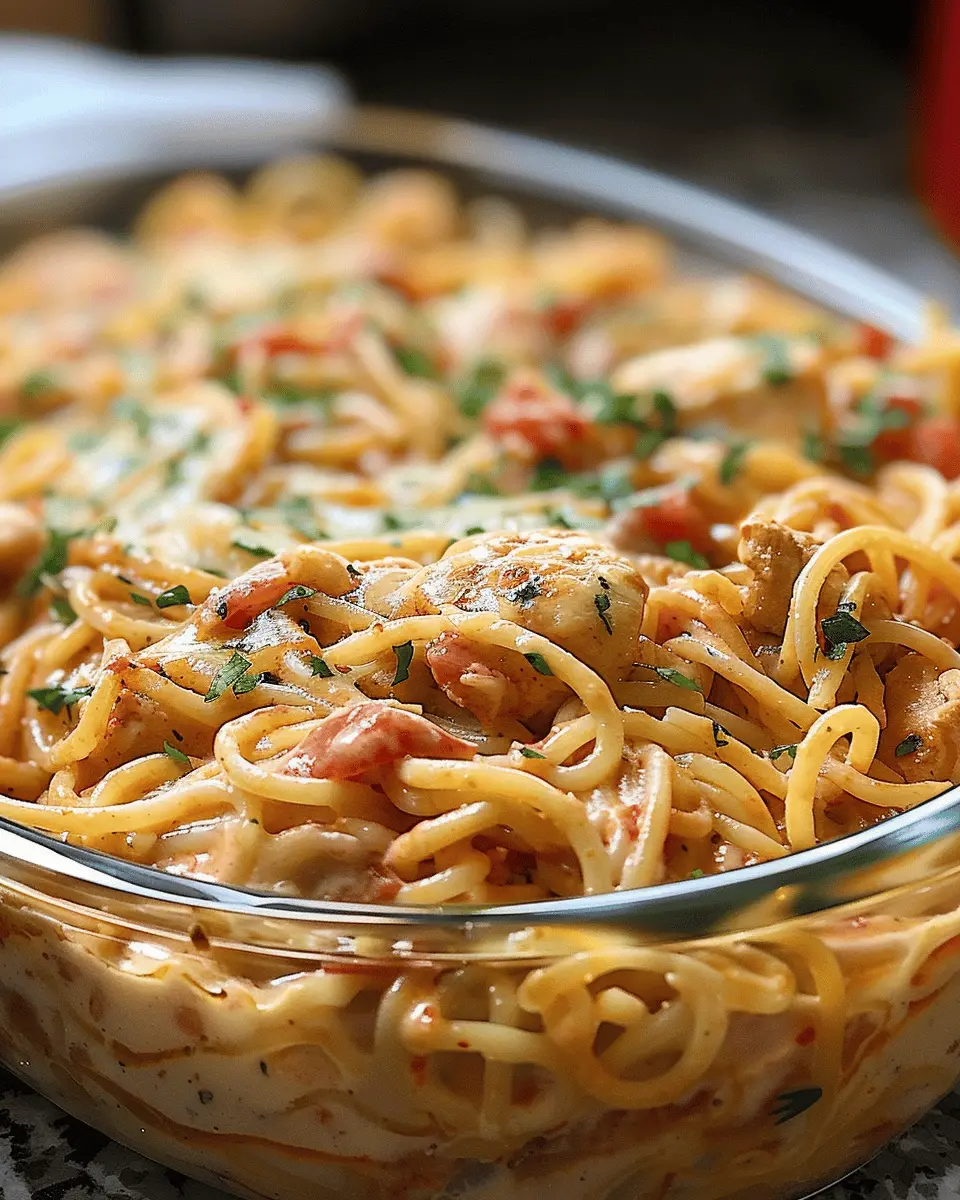 Spicy Southern Chicken Spaghetti Casserole: Irresistibly Savory Delight